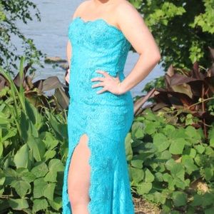 Teal prom dress